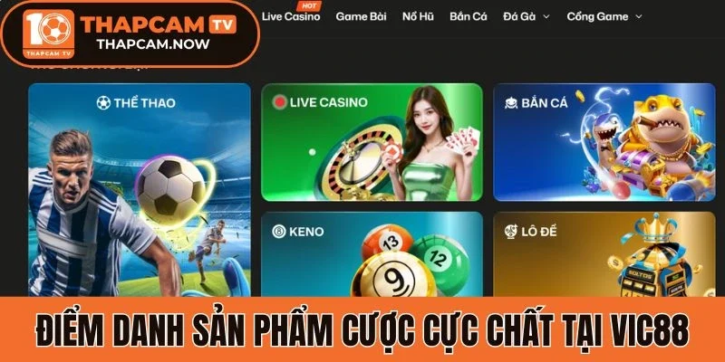 Điểm danh sản phẩm cược cực chất tại Vic88