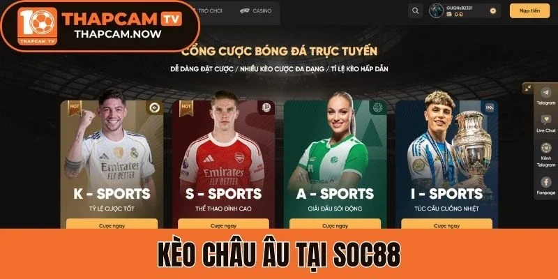 Kèo châu Âu tại Soc88