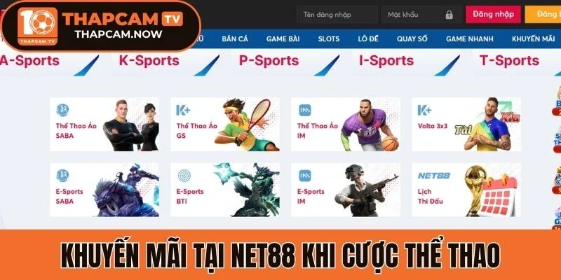 Khuyến mãi tại Net88 khi cược thể thao