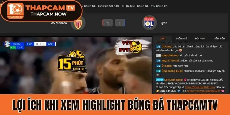 Lợi ích khi xem highlight bóng đá tại Thapcamtv