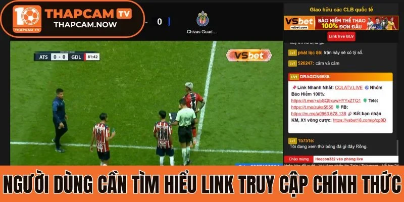 Người dùng cần tìm hiểu link truy cập chính thức của Thapcamtv