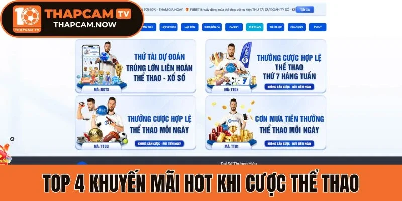 Top 4 khuyến mãi hot khi cược thể thao