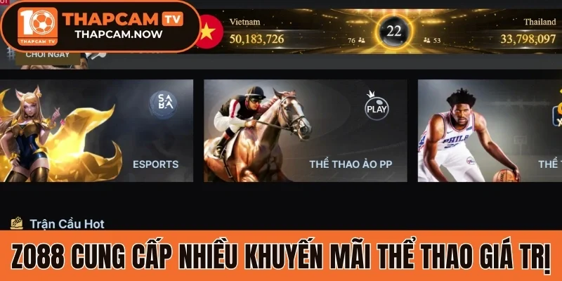 Zo88 cung cấp nhiều khuyến mãi thể thao giá trị